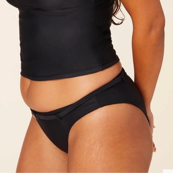 Andie Swim Black Bikini Hipster Bottom The Riviera Belted Size L Swimwear NWT - Picture 3 of 9